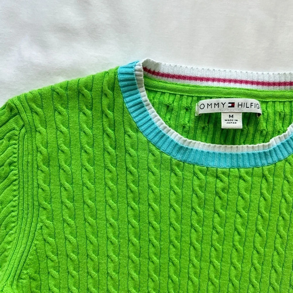 Vintage Y2K Tommy Hilfiger Cable Knit Sweater - Picture 2 of 7